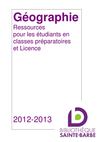 Géographie Classes prépas et licence 2012-2013