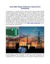 About High Voltage Transformer Using In Power Transmission