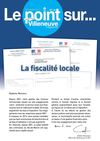 Le Point sur la fiscalité locale