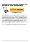Rosewood Finish Watch Case Display Storage Box Chest With Glass Clear Viewing Top Holds 20 Watches