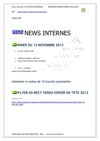NEWS LETTER DU 13 NOVEMBRE 2012 SEMAINE 46