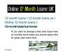 Online 12 month loans 