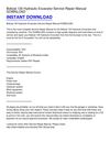 Bobcat 130 Hydraulic Excavator Service Repair Manual DOWNLOAD