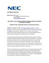  NEC DISPLAY SOLUTIONS EXPANDS MULTIMEDIA PROJECTOR LINEUP TO INCLUDE VE SERIES 