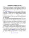 Specialization of Medical Care Center