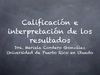 Calificación e interpretación de los resultados