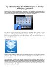 Top 5 Essential Apps For iPad Developers To Develop Challenging Applications