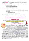 La lettre d'information sur la création (décembre 2012)
