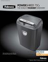 Fellowes Powershred® 75Cs 12-Sheet Cross-Cut Shredder Data Sheet