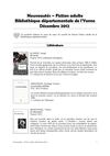 Nouveautés fiction Adulte BDY décembre 2012