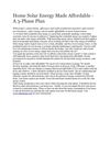 Home Solar Energy Made Affordable - A 3-Phase Plan