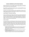 Customer Satisfaction and Franchisee Business