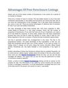Advantages Of Free Foreclosure Listings