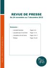 Revue de presse du 24 novembre au 7 décembre 2012