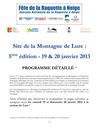 Programme de la Fête de la raquette - 19 et 20 janvier 2013 - Montagne de Lure
