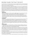 Blog Design Tempaltes, Three Things To Take Care Of