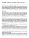 Blog Design Tempaltes, Fundamental Things To Take Care Of