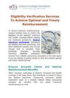 Eligibility Verification Services To Achieve Optimal and Timely Reimbursement