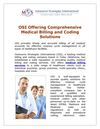 OSI Offering Comprehensive Medical Billing and Coding Solutions