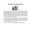 Get Loans with Vendor Finance