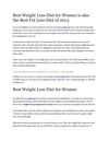 Best Weight Loss Diet for Women is also the Best Fat Loss Diet of 2013