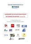 Classement des revues scientifiques en sciences de gestion