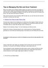 Tips on Managing Oily Skin and Acne Treatment