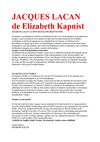 Jacques Lacan, poète circonlocutoire de Elizabeth Kapnist JACQUES LACAN LA PSYCHANALYSE REINVENTEE