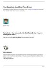 Your Questions About Best Forex Broker
