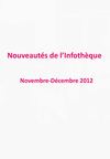 Sélection novembre-décembre 2012