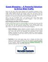 Guest Blogging – A Powerful Solution to Drive Web Traffic