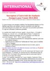Inscription à l’université des étudiants étrangers pour l’année 2013-2014