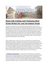 Home Sale Listings and Clackamas Real Estate Broker for your Investment Needs