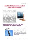 Top 4 Useful Applications for iPad Application Developers