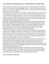 Low Credit Score Personal Loan - Exactly What You Need Know
