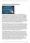 The Many Benefits Of Affiliate Marketing
