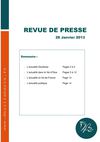Revue de presse 28 janvier 2013