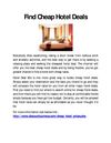 Find Cheap Hotel Deals