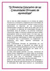 El Potencial Educativo de las Comunidades Virtuales de Aprendizaje