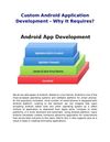 Custom Android Application Development - Why It Requires?
