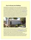 Tips On Buying Steel Buildings
