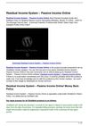 Residual Income System 8211 Passive Income Online