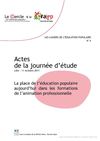 Les cahiers de l'education populaire Actes Journee d'etude Cercle et Crajep