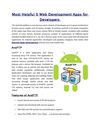 Most Helpful 5 Web Development Apps for Developers