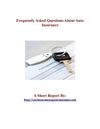 Frequently Asked Questions About Auto Insurance