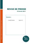 Revue de presse 15 février 2013