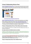 Fitness Bodybuilding Workout Plans