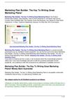 Marketing Plan Builder. The Key To Writing Great Marketing Plans