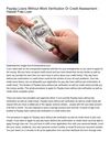 Payday Loans Without Work Verification Or Credit Assessment _ Hassle Free Loan