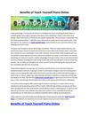Benefits of Teach Yourself Piano Online